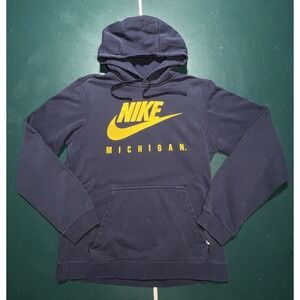 Nike University Of Michigan Wolverines Sweatshirt Mens Small Navy Blue‎ Hoodie